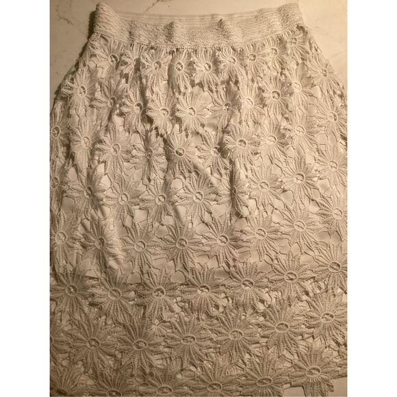 Studio West Apparel Lined Floral Lace Skirt Midi Sz XL Elastic Waist - Picture 1 of 7
